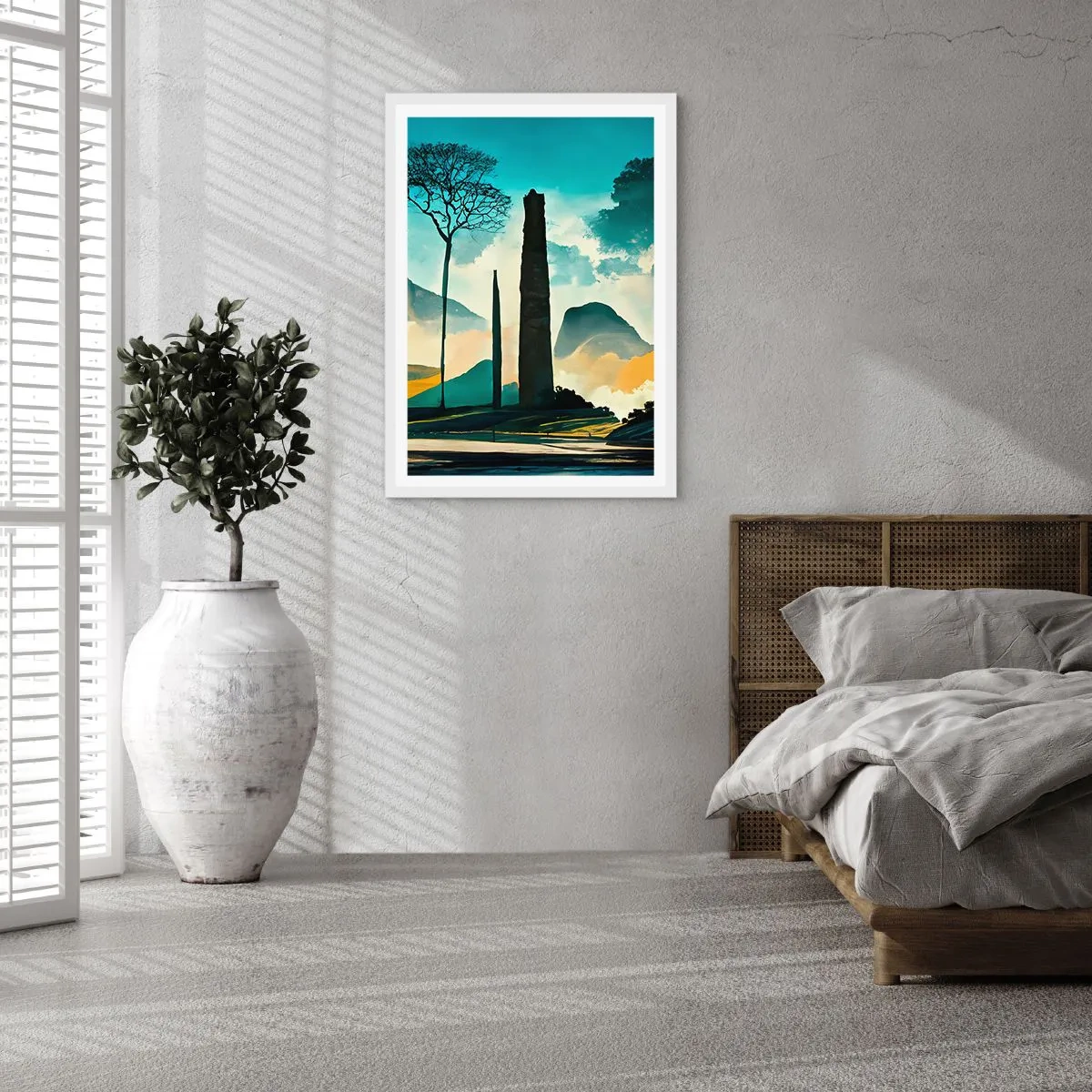 Plakát v bílém rámu - Výš a výš - 30x40 cm