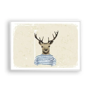 Plakát v bílém rámu - Protože mám rád pruhované košile! - 100x70 cm