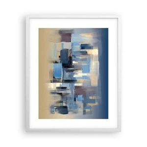 Plakát v bílém rámu - Modrá konstrukce - 40x50 cm