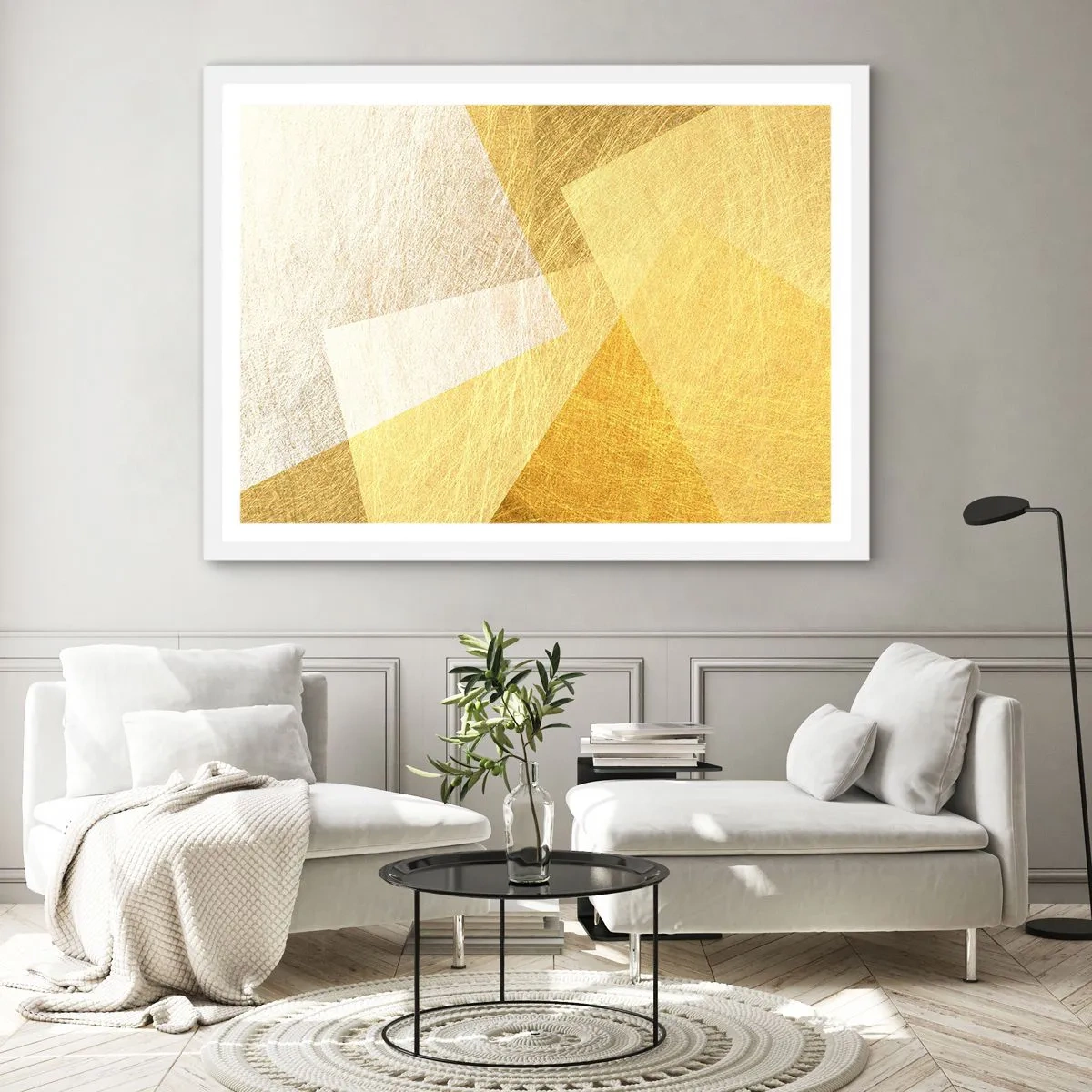 Plakát v bílém rámu - Počasí geometrie - 91x61 cm