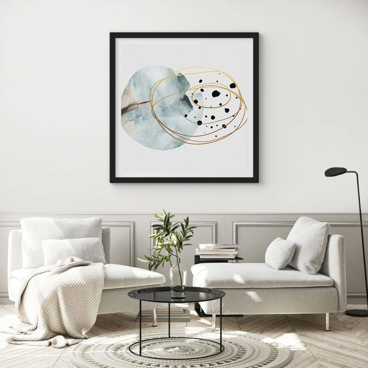 Plakát v černém rámu - V objetí prostoru - 60x60 cm