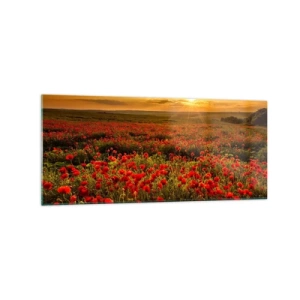 Obraz na skle - Mezi vlnami šumících luk, mezi záplavou květů - 120x50 cm