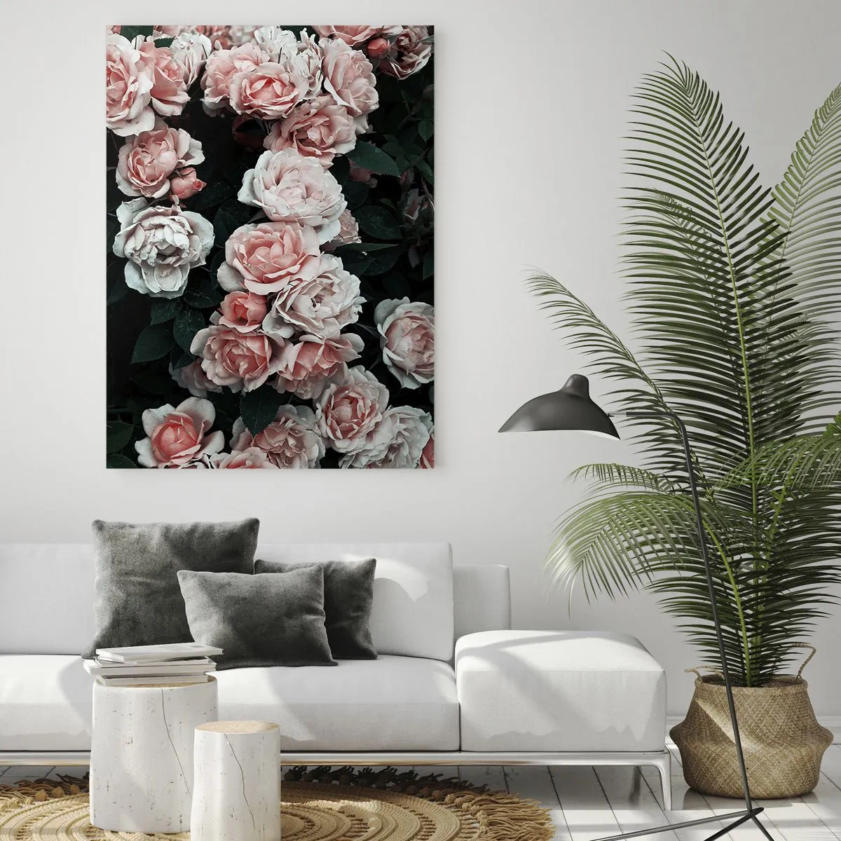 Obraz na skle - Růžový ansámbl - 50x70 cm