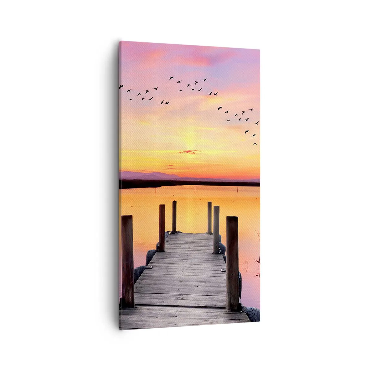 Obraz na plátně - Fialové tiché svítání - 55x100 cm