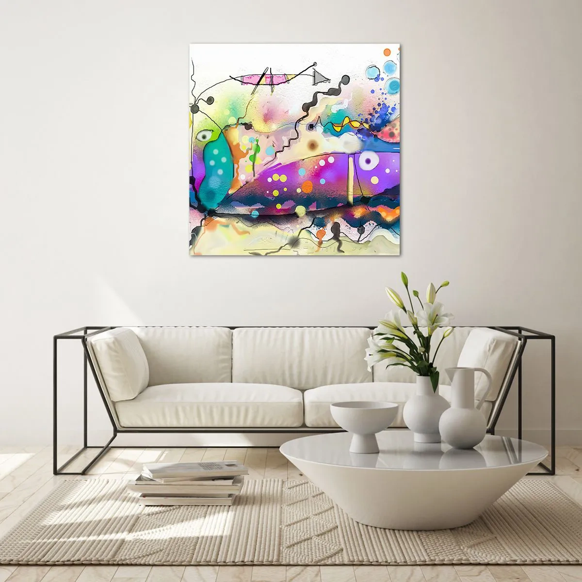 Obraz na skle - Chybí slova! - 60x60 cm