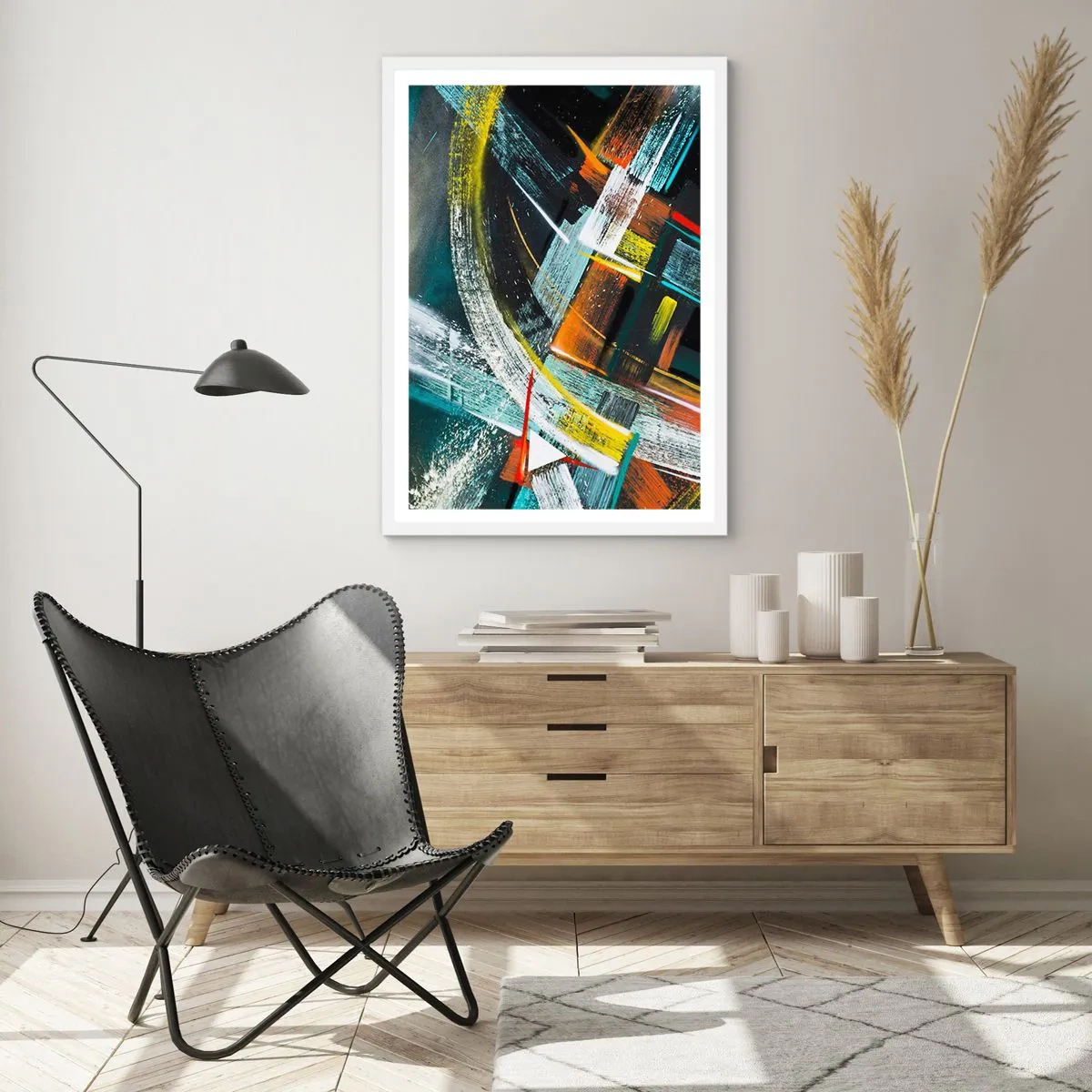 Plakát v bílém rámu - Energie pohybu - 61x91 cm