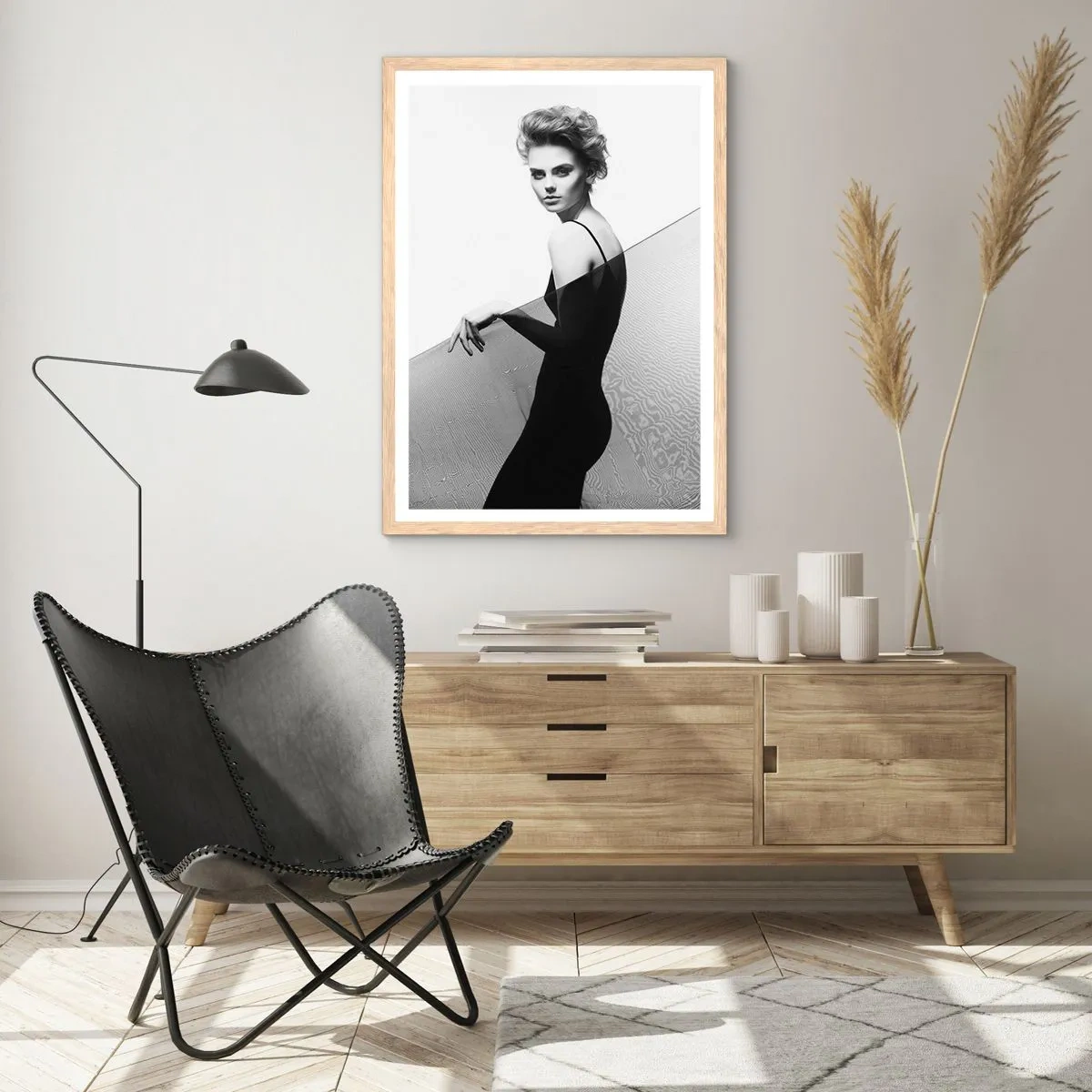 Plakát v rámu světlý dub - Magnetický pohled - 40x50 cm