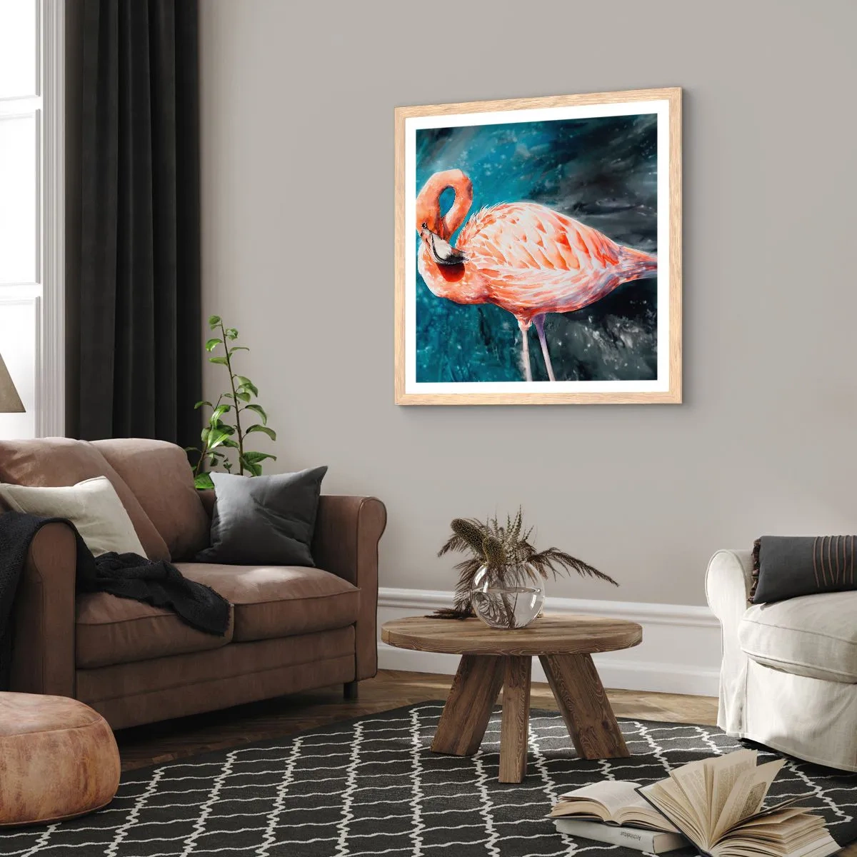 Plakát v rámu světlý dub - Dekorativní od přírody - 60x60 cm