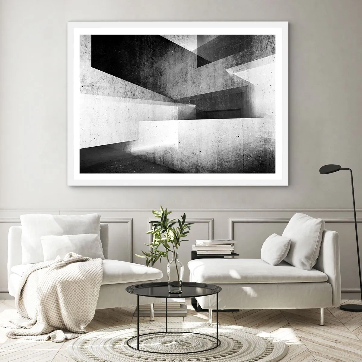 Plakát v bílém rámu - Struktura prostoru - 91x61 cm