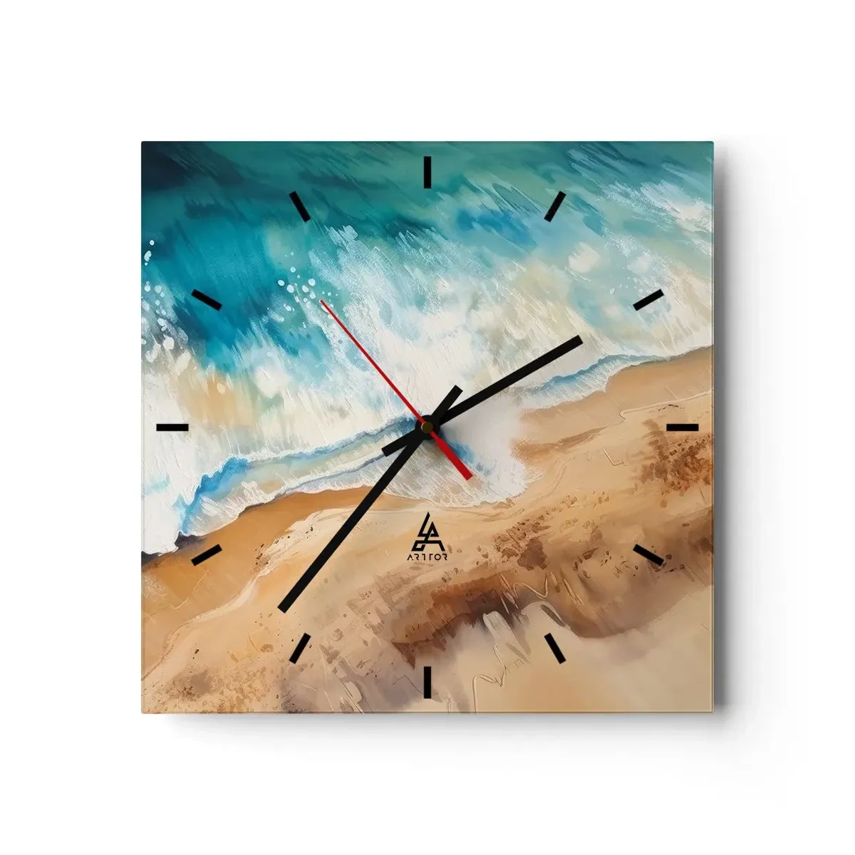 Nástěnné hodiny - Vlna, která se vrací - 40x40 cm