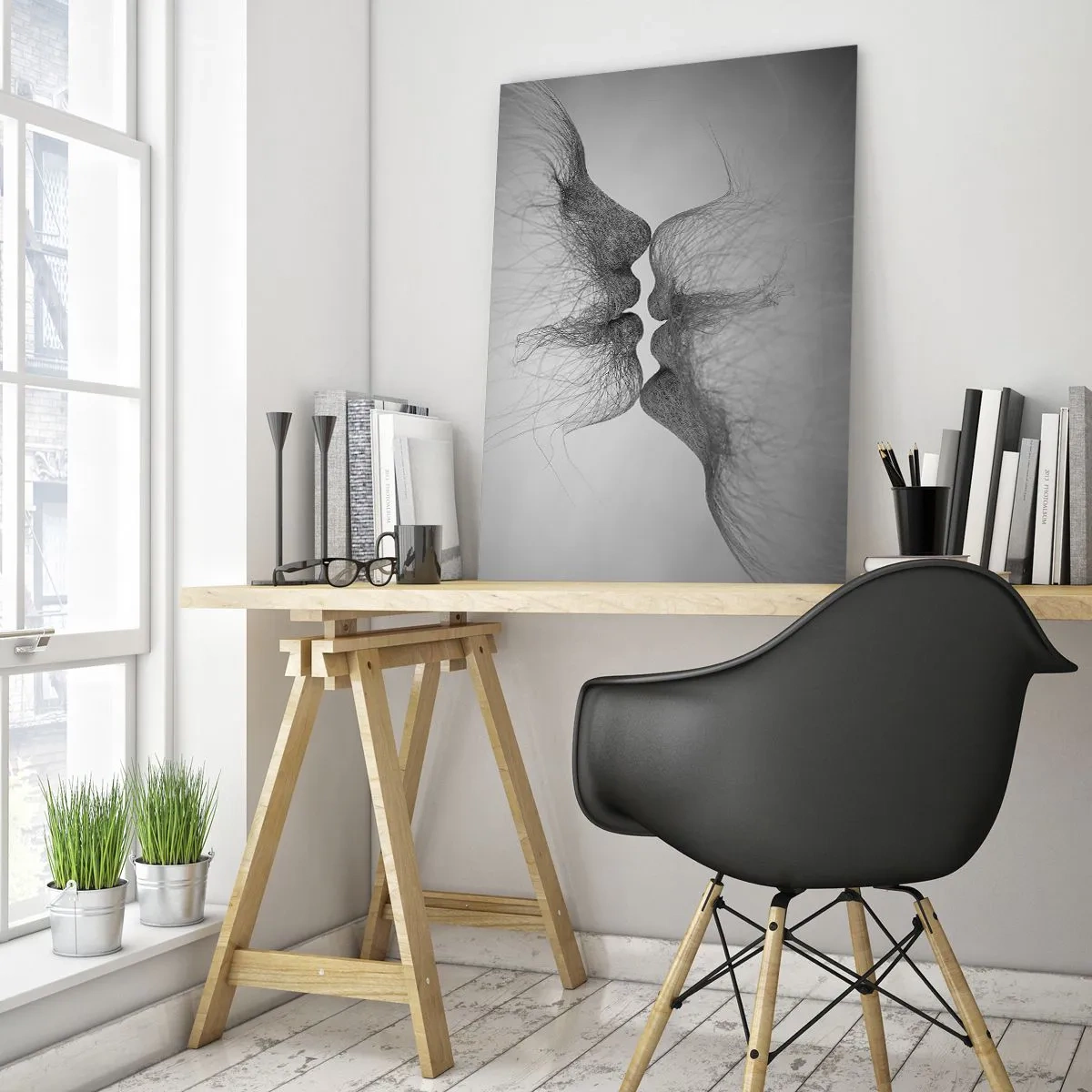 Obraz na skle - Polibek větru - 50x70 cm