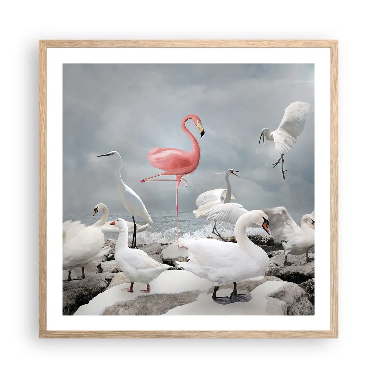 Plakát v rámu světlý dub - Kde jsem se tu vzal? - 60x60 cm