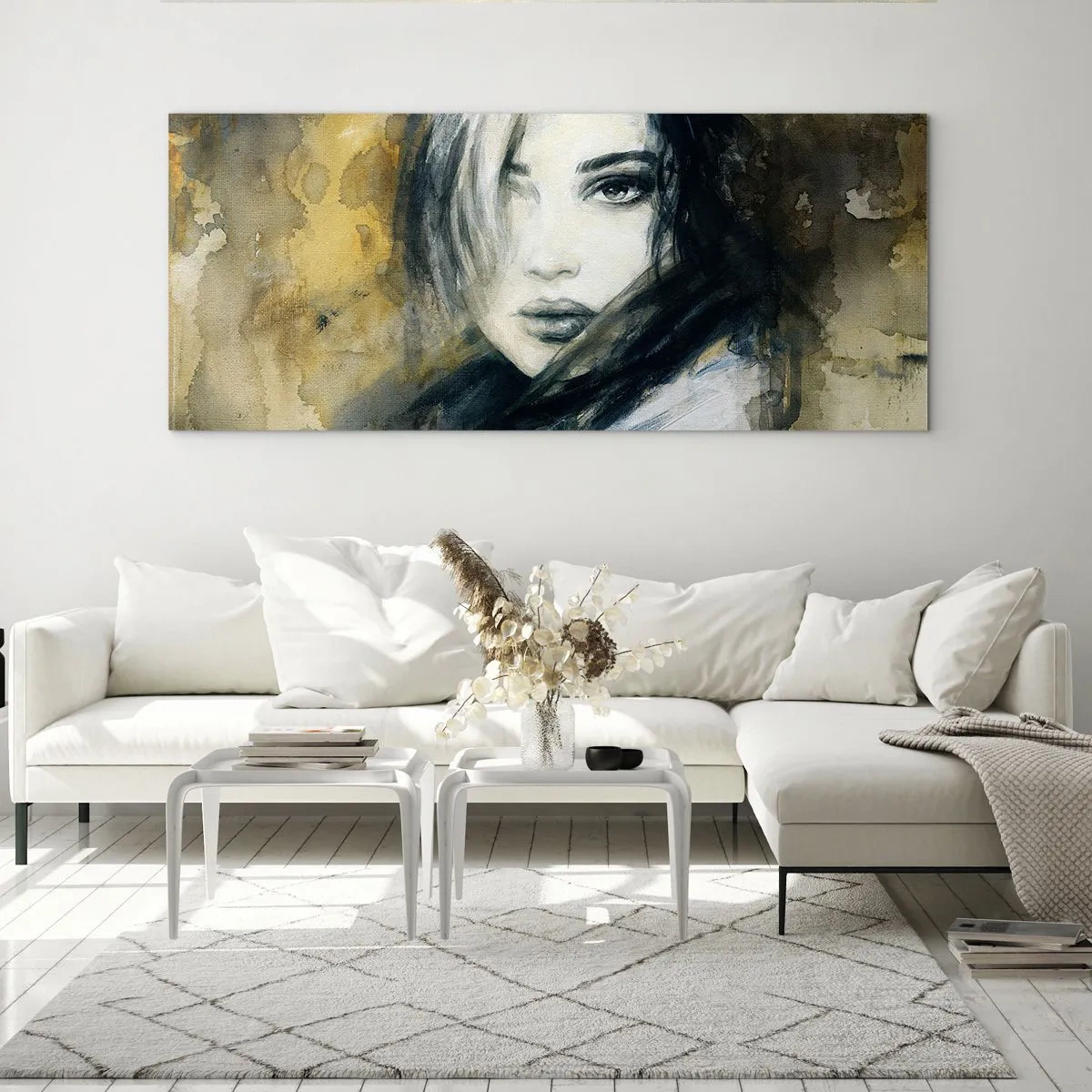 Obraz na skle - více nevinná nebo smyslná? - 140x50 cm