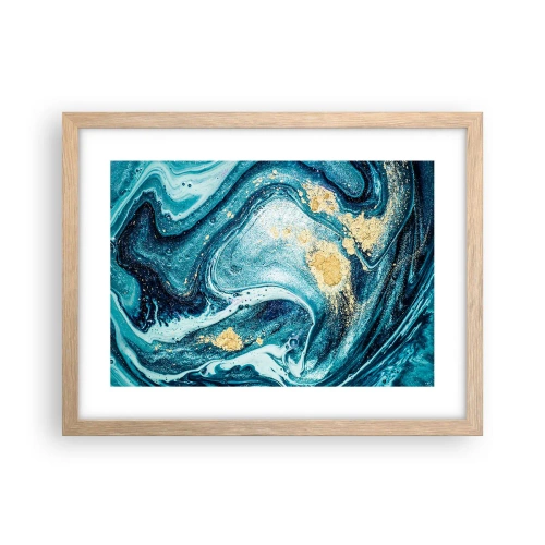 Plakát v rámu světlý dub - Modrý vír - 40x30 cm