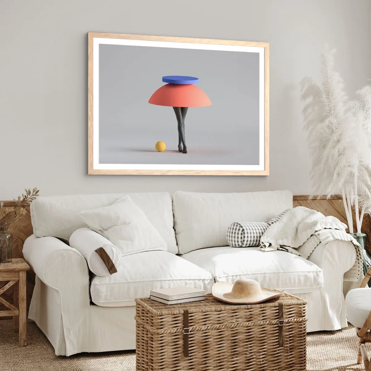 Plakát v rámu světlý dub - Surrealistická kompozice - 91x61 cm