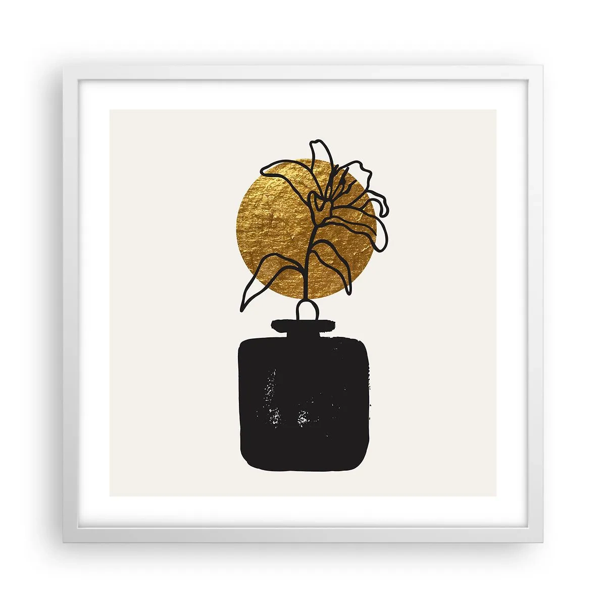 Plakát v bílém rámu - Krása, která má cenu zlata - 50x50 cm