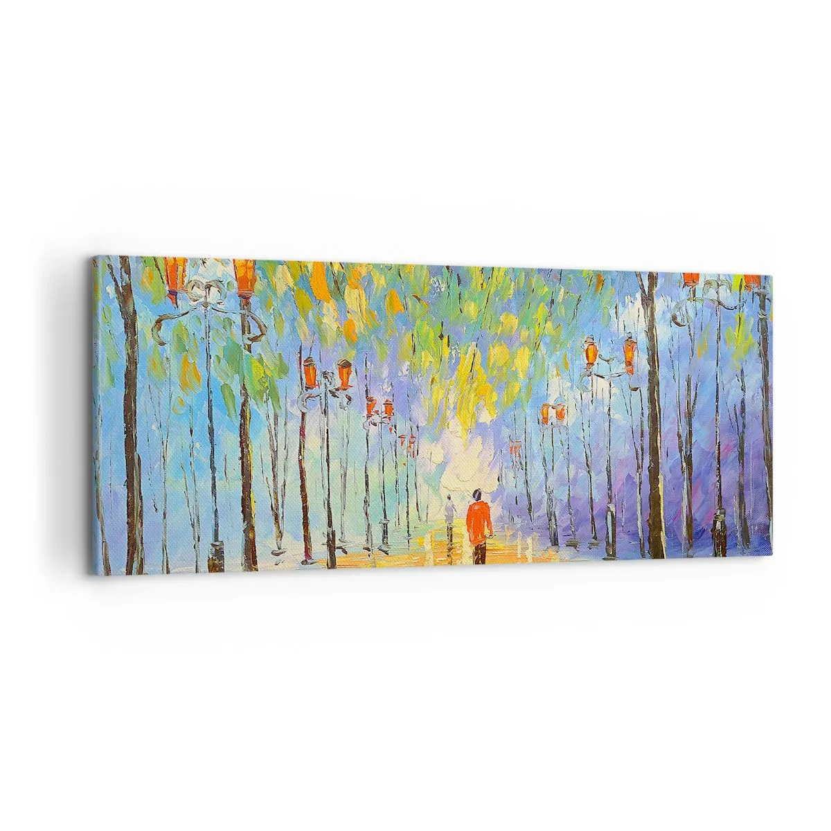 Obraz na plátně - Noční píseň deště - 100x40 cm