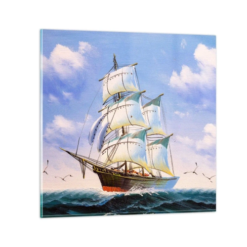 Obraz na skle - Hrdě s větrem - 30x30 cm