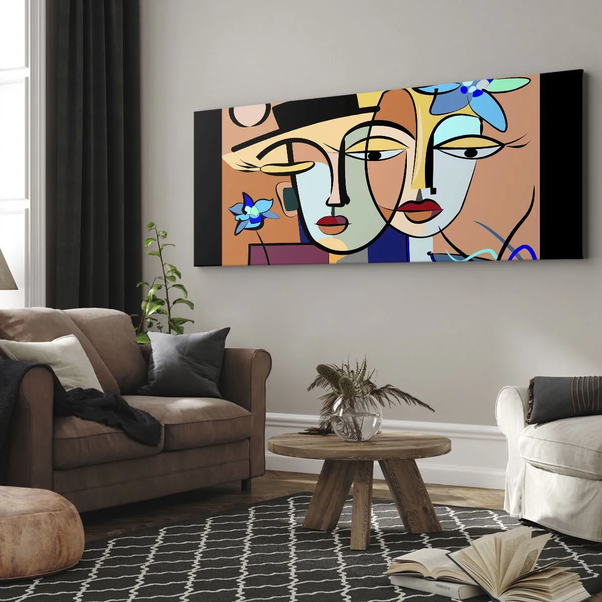 Obraz na plátně - Picassovo randez vous - 100x40 cm