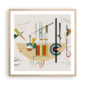 Plakát v rámu světlý dub - A svět se směje - 60x60 cm