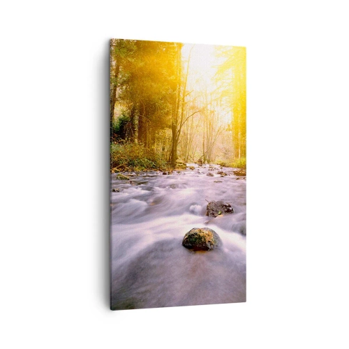 Obraz na plátně - Malachit ve stříbrně-zlaté podobě - 45x80 cm