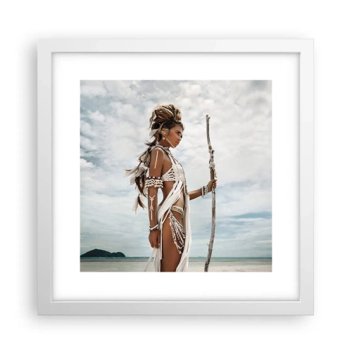 Plakát v bílém rámu - Královna tropů - 30x30 cm