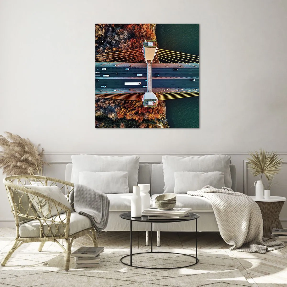 Obraz na skle - Za vodami, za lesy - 30x30 cm