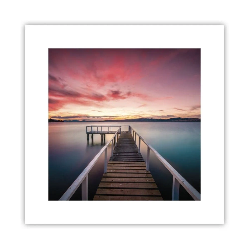 Plakát - Jemný plamen večera - 30x30 cm