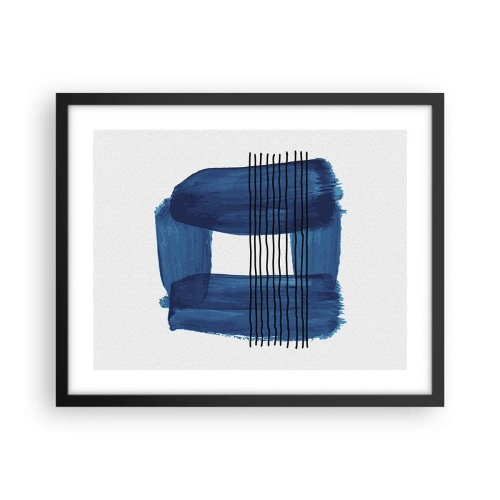 Plakát v černém rámu - Modročerná kompozice - 50x40 cm
