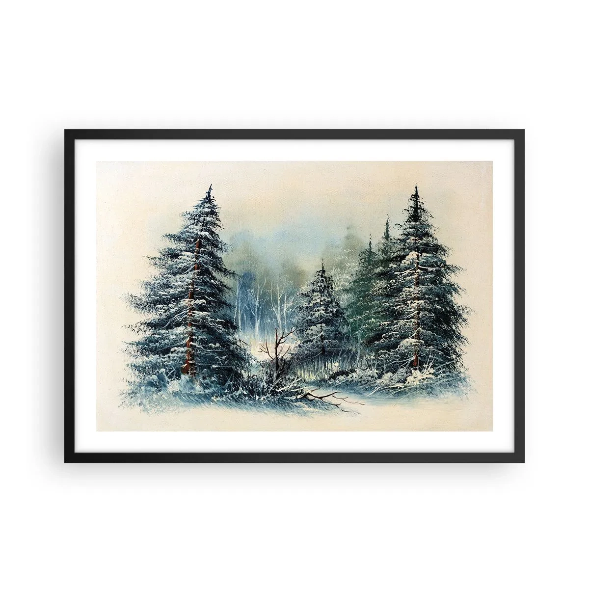 Plakát v černém rámu - Připravení na Vánoce - 70x50 cm