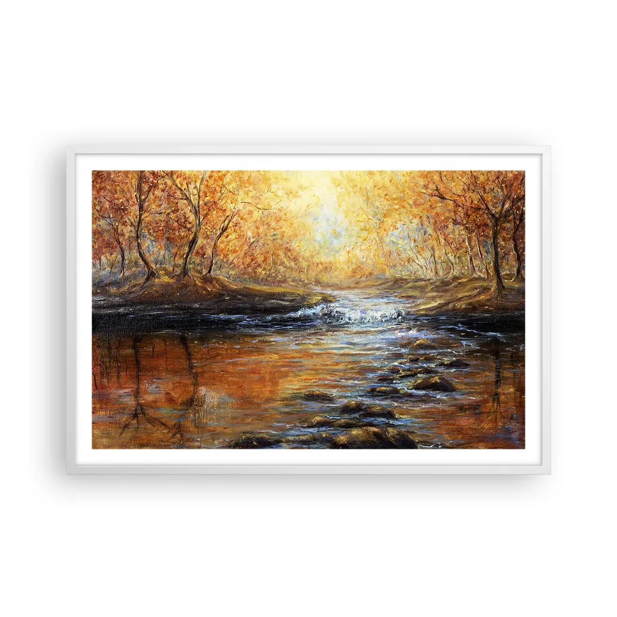 Plakát v bílém rámu - Zlatý potok - 91x61 cm