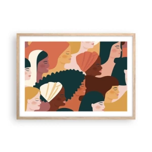 Plakát v rámu světlý dub - Pouze ženskost - 70x50 cm