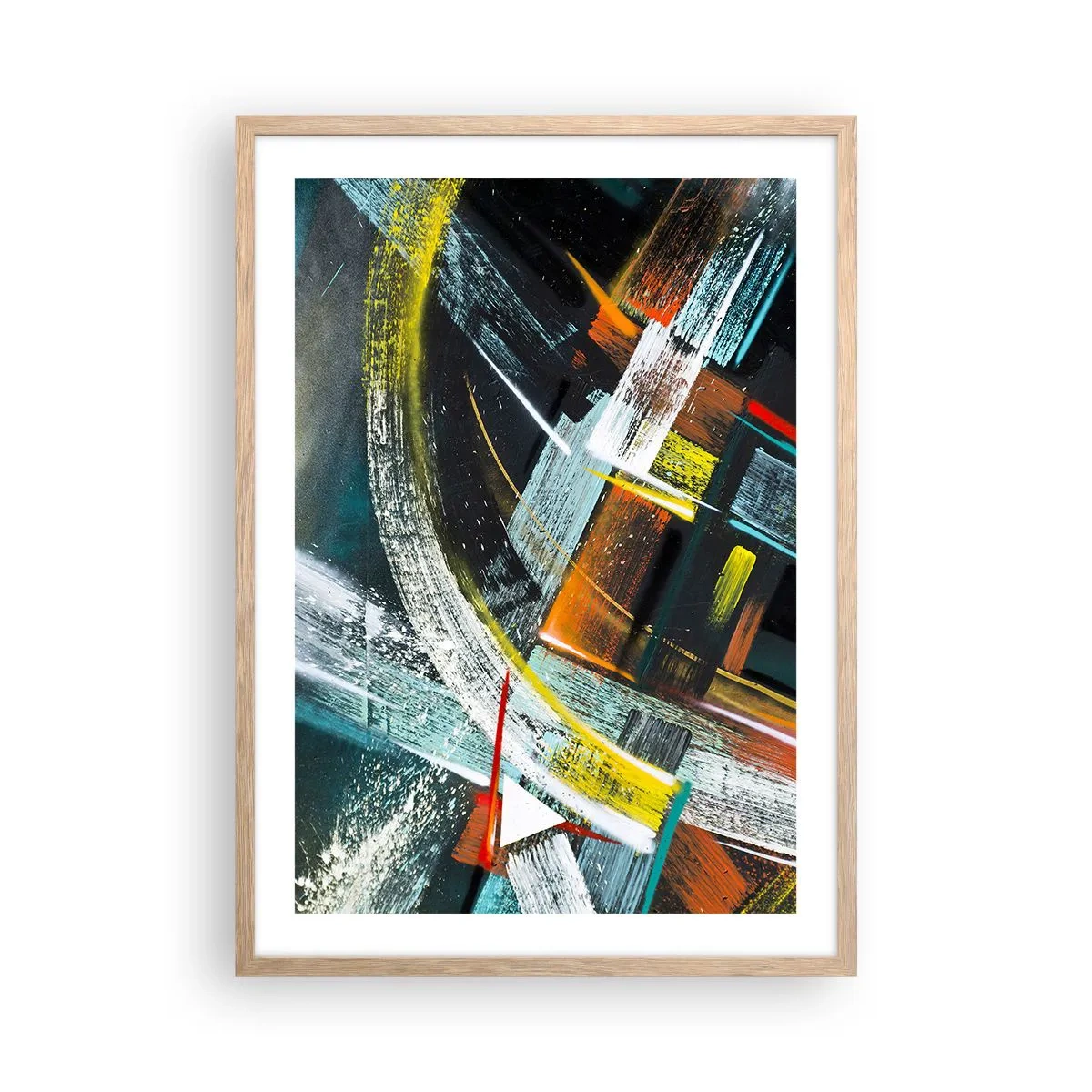 Plakát v rámu světlý dub - Energie pohybu - 50x70 cm