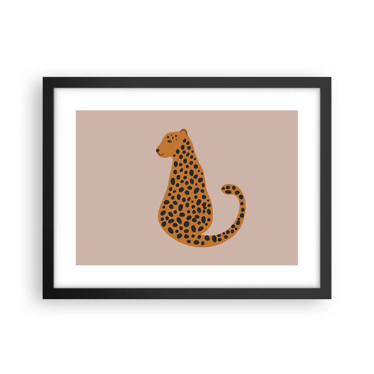 Plakát v černém rámu - Leopardní vzor je v módě - 40x30 cm