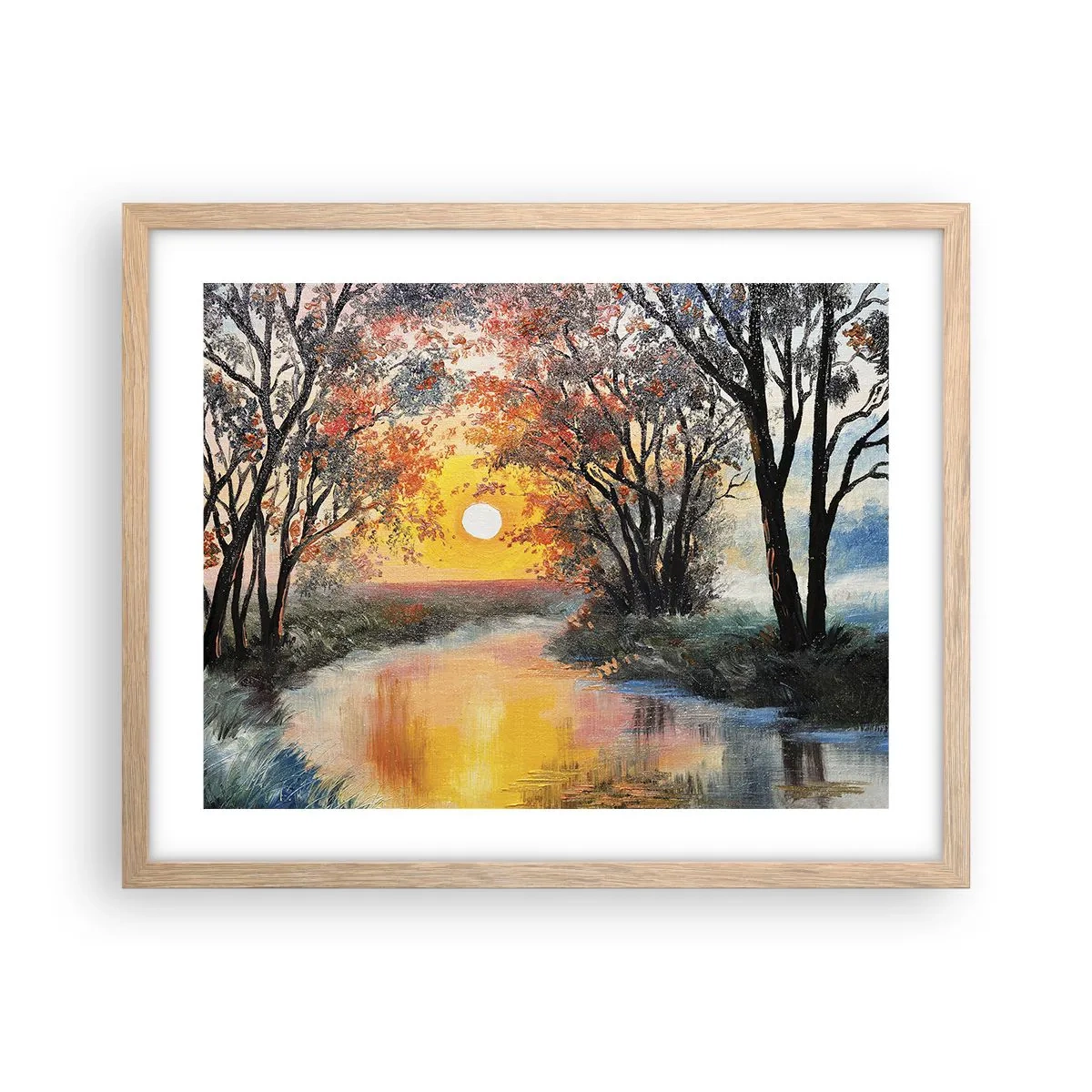 Plakát v rámu světlý dub - Podzimní nádech - 50x40 cm