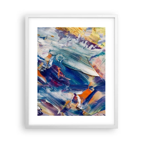 Plakát v bílém rámu - Chaos barev - 40x50 cm