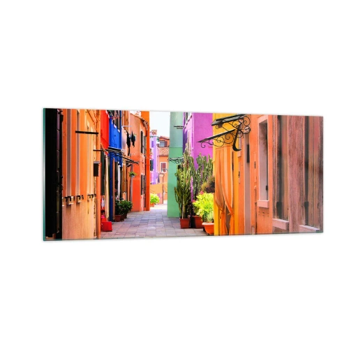 Obraz na skle - Duhová ulička - 100x40 cm
