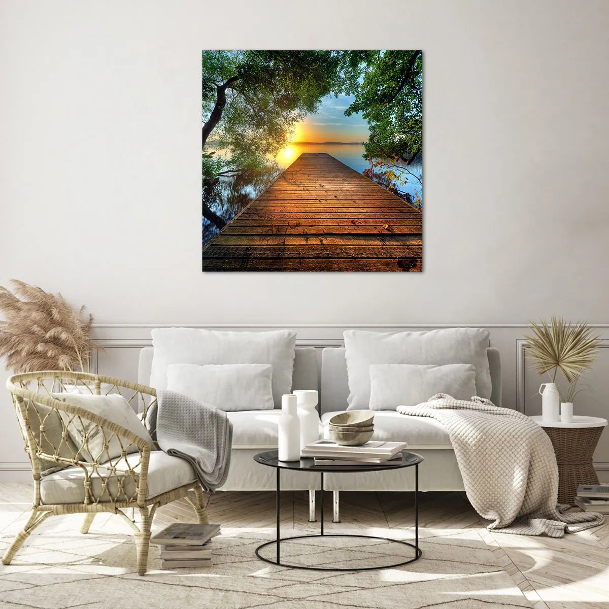 Obraz na skle - Nespěchej, posaď se - 30x30 cm