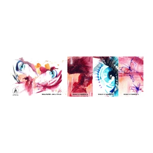 Vzor Fototapety Samolepicí Deluxe Sticker - V blízkosti svět rozkvétá - Abstrakce, ženská tvář, Ženské oči - 100x30 cm