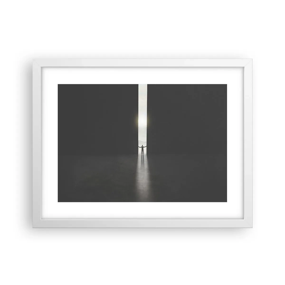 Plakát v bílém rámu - Krok ke světlé budoucnosti - 40x30 cm