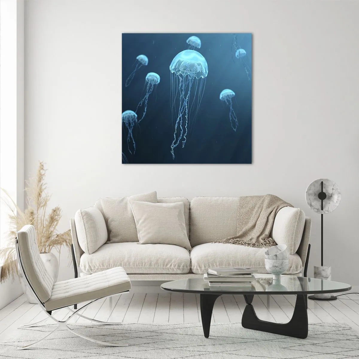 Obraz na skle - Oceánský tanec - 50x50 cm