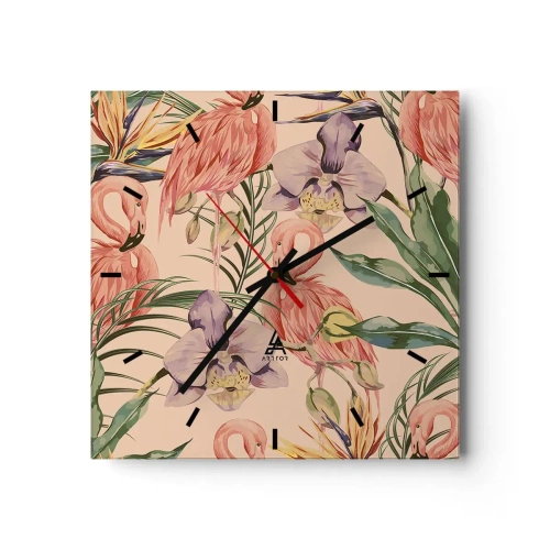 Nástěnné hodiny - Růžový balet v květech - 40x40 cm