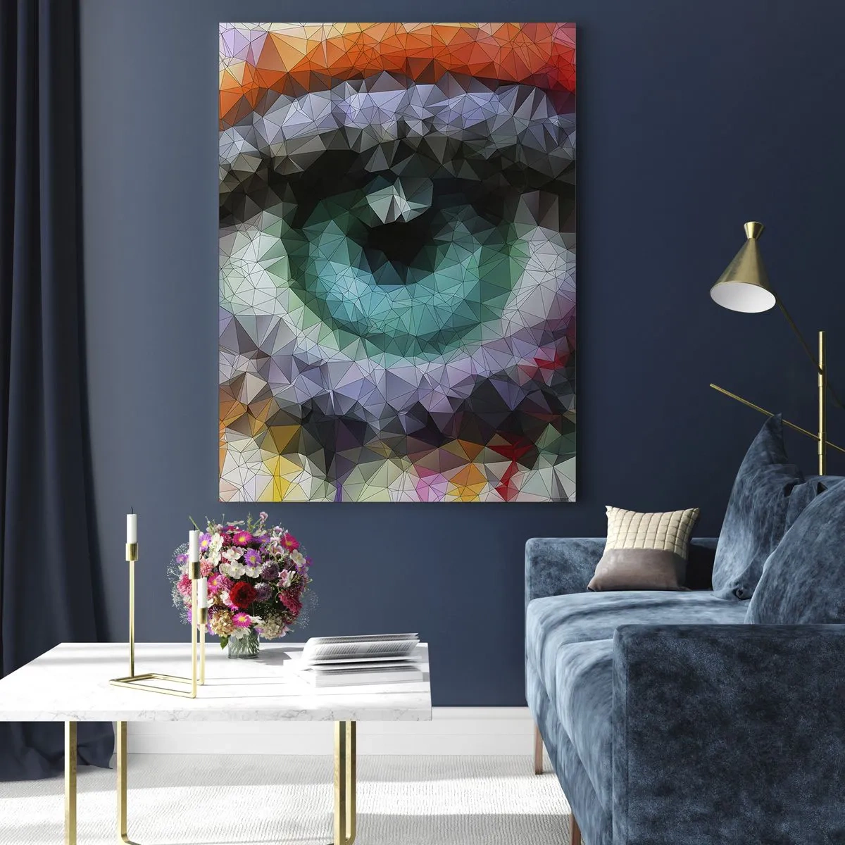 Obraz na skle - Krystalický lesk očí - 50x70 cm