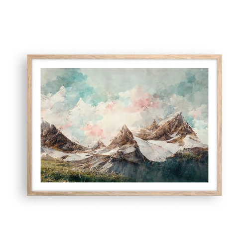 Plakát v rámu světlý dub - Skalní čepele - 70x50 cm