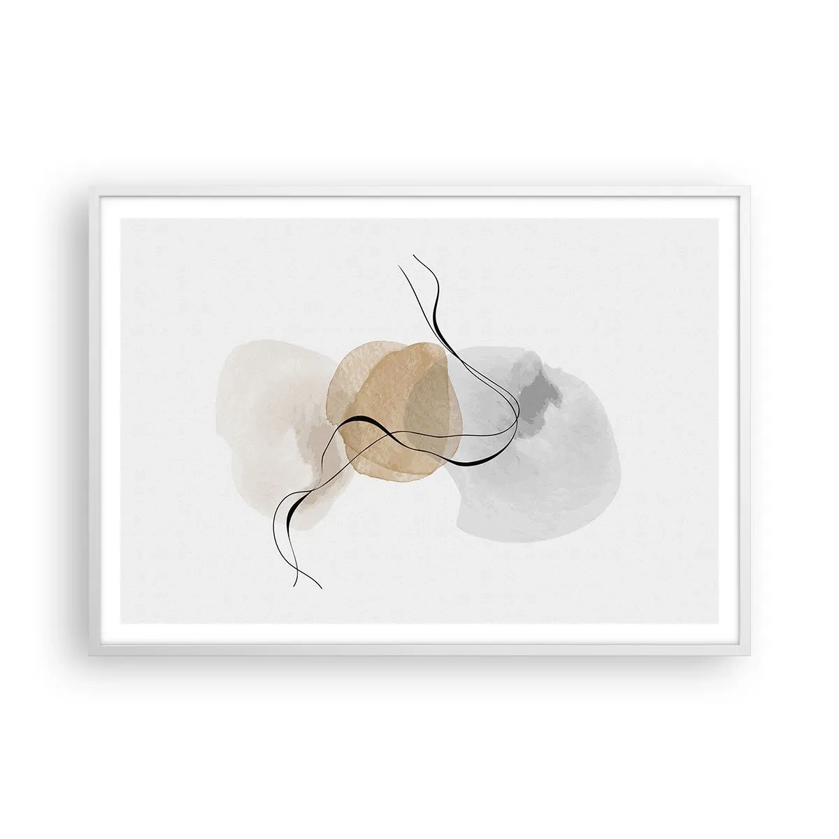 Plakát v bílém rámu - Vzdušné korálky - 100x70 cm