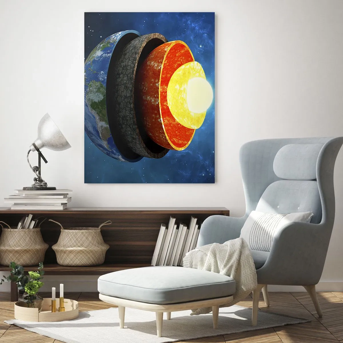 Obraz na skle - Výprava do středu Země - 80x120 cm