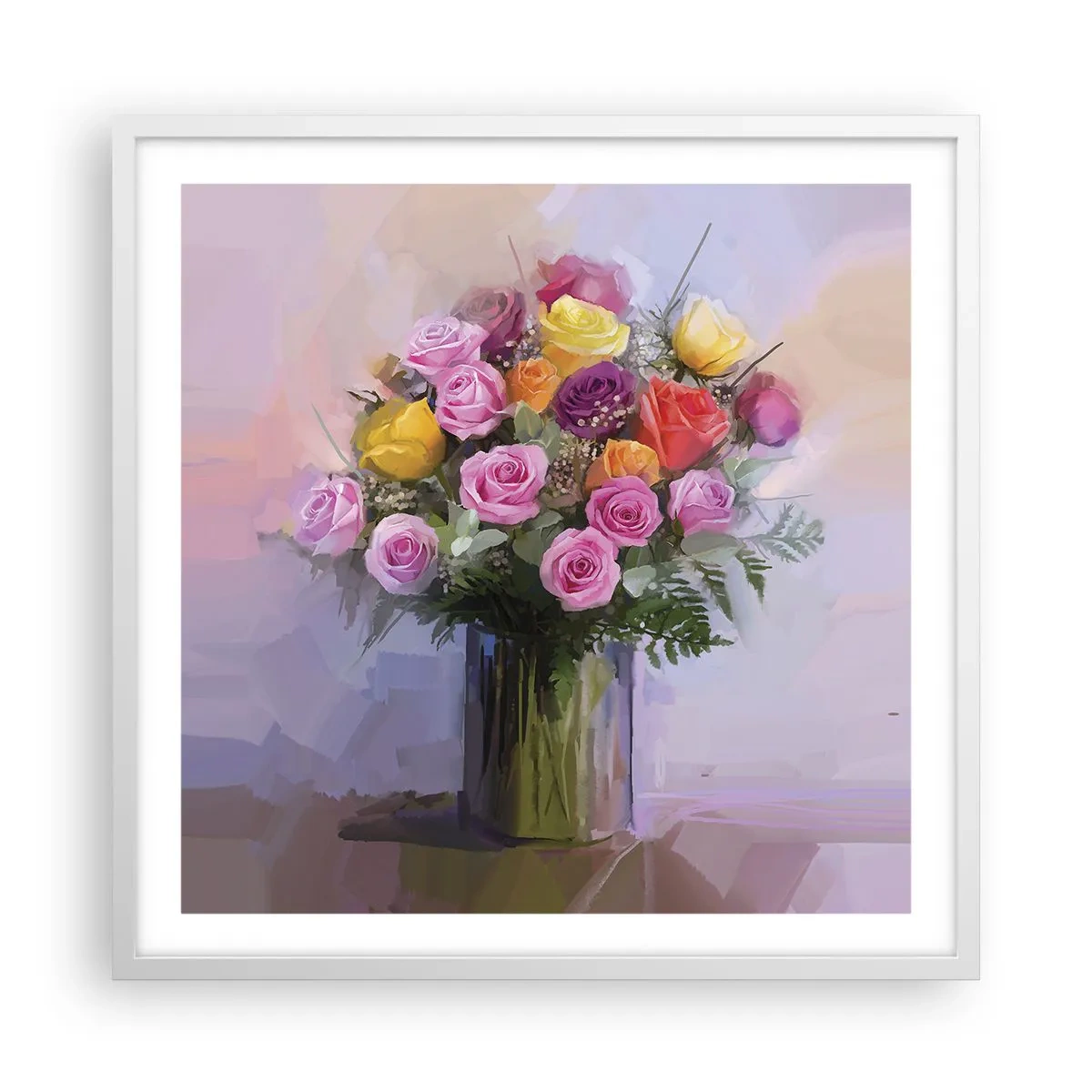 Plakát v bílém rámu - Zachycená krása - 60x60 cm