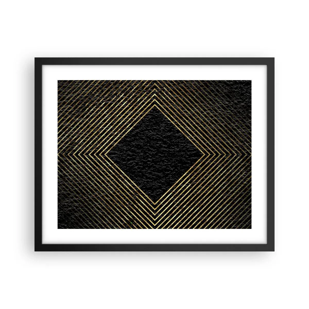 Plakát v černém rámu - Geometrie ve stylu glamour - 50x40 cm