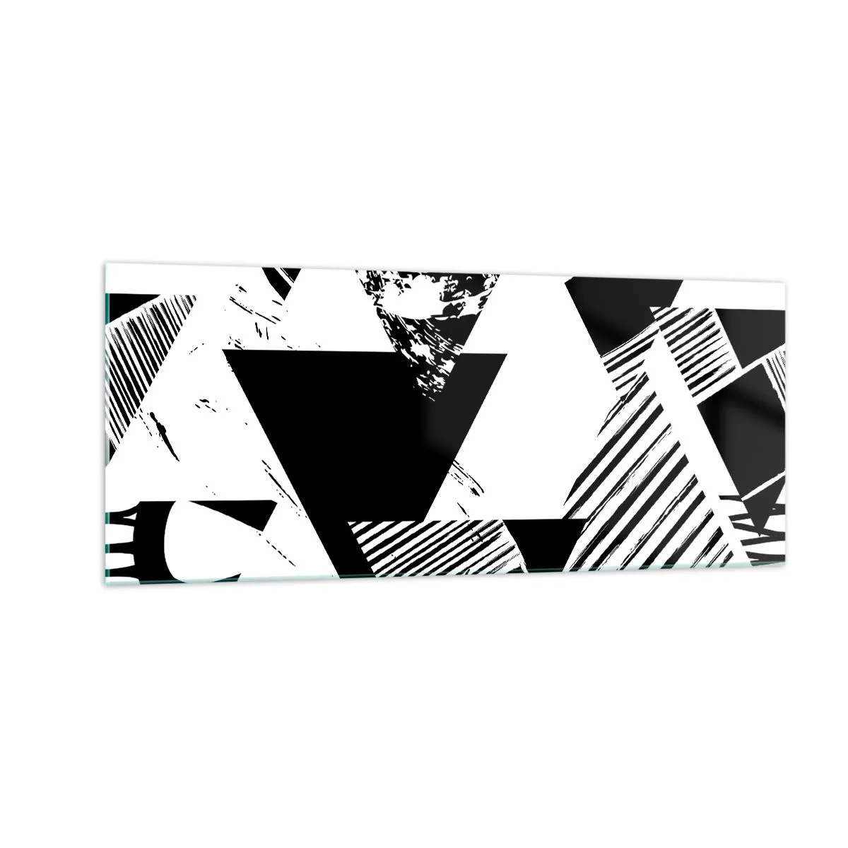 Obraz na skle - Déšť trojúhelníků - 100x40 cm