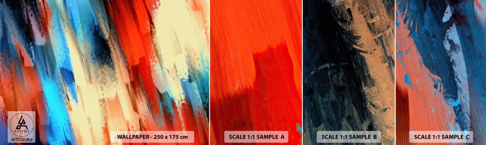 Vzor Fototapety Samolepicí Deluxe Sticker - Vodopád barev - Abstrakce, Kus, Moderní vzor - 100x30 cm